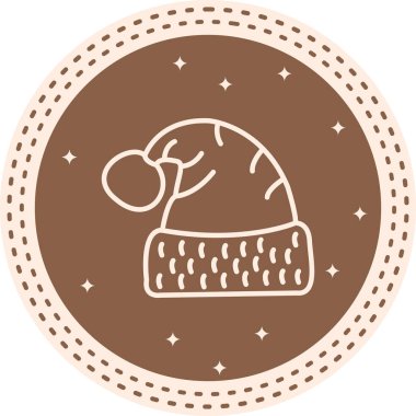 Santa Hat Modern Dengeli Marka Vektörü Sembolü