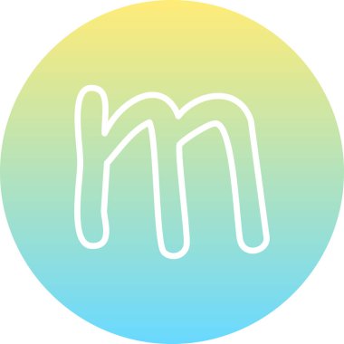 Küçük Harf M web simgesi vektör illüstrasyonu