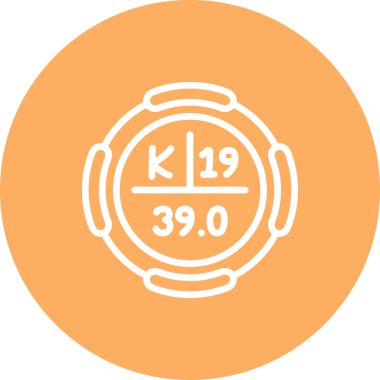 Potasyum sembolü, periyodik tablonun kimyasal elementi, vektör simgesi