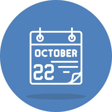 22 Ekim takvim simgesi, vektör illüstrasyonu                