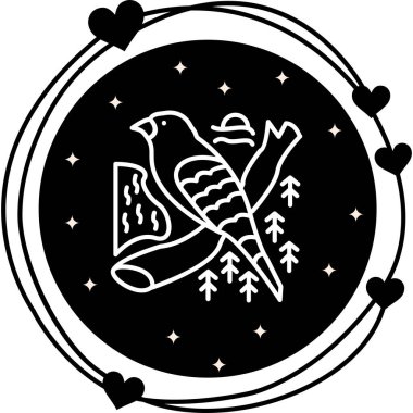 Indigo Bunting simge vektör illüstrasyon tasarımı