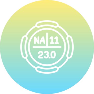 Sodyum sembolü, periyodik tablonun kimyasal elementi, vektör simgesi