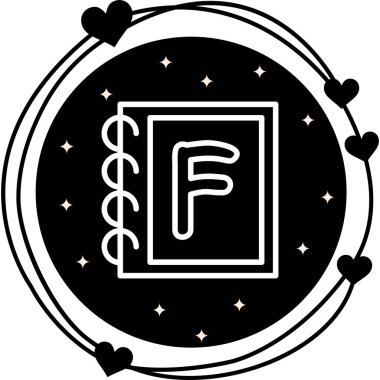 Büyük harf F web simgesi vektör illüstrasyonu