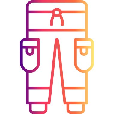 Pantolon ikonu. Dairesel tasarımda pantolonun çizimi.