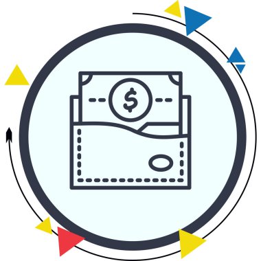 Wallet icon, vector illustration simple design