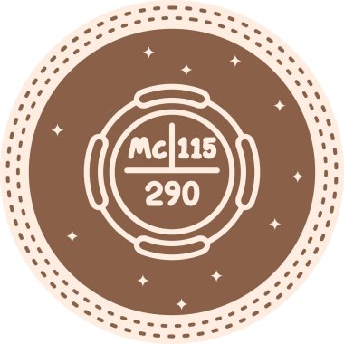 Moscovium sembolü, periyodik tablonun kimyasal elementi, vektör simgesi