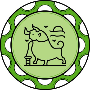 Bizon simgesi vektör çizimi