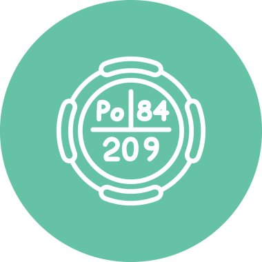 Polonyum sembolü, periyodik tablonun kimyasal elementi, vektör simgesi