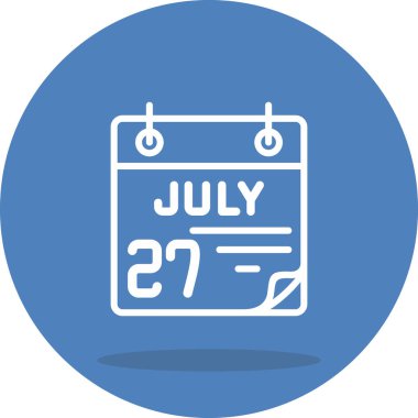 27 Temmuz takvim simgesi tasarımı, vektör illüstrasyonu            