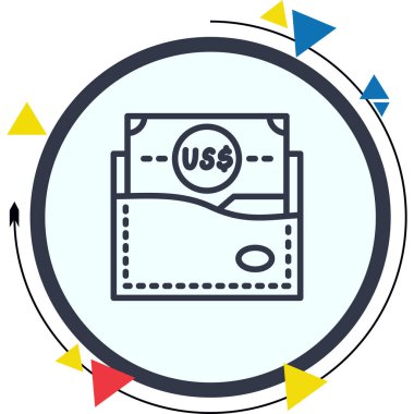 Wallet icon, vector illustration simple design