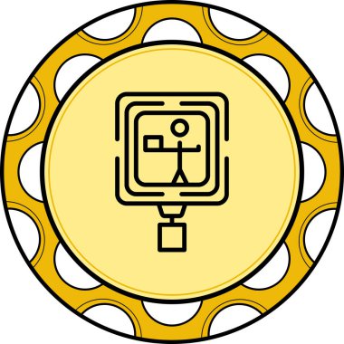 Öndeki Bayrak Adam simgesi, basit çizgi illüstrasyonu