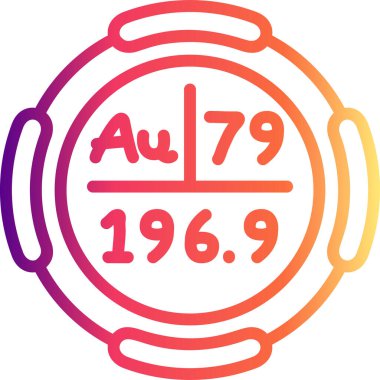 Altın sembol, periyodik tablonun kimyasal elementi, vektör simgesi