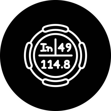 İndiyum sembolü, periyodik tablonun kimyasal elementi, vektör simgesi