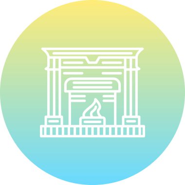 Şömine Ağı simgesi, vektör basit illüstrasyon