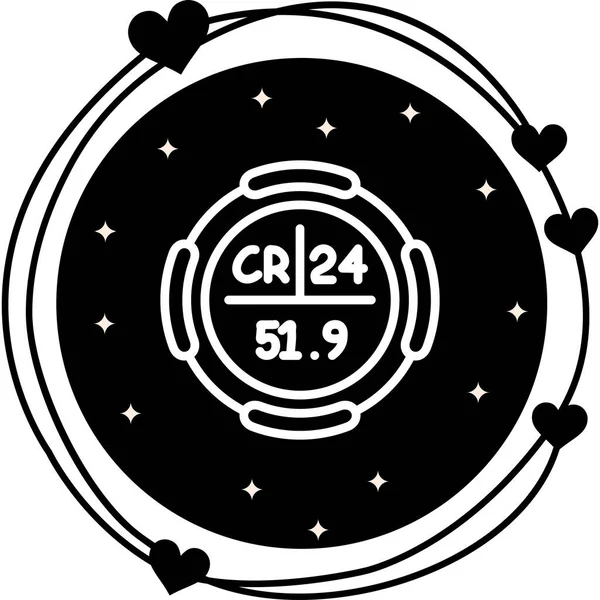 Krom sembolü, periyodik tablonun kimyasal elementi, vektör simgesi