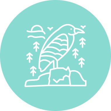 Siyah taçlı Gece Balıkçıl simgesi vektör illüstrasyon tasarımı