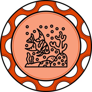 Melek Balık web simgesi vektör illüstrasyonu