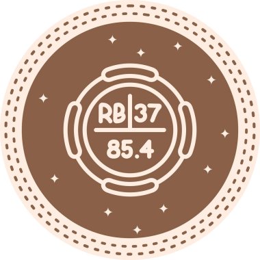 Rubidium Kimyasal Element Basit Simge, Vektör