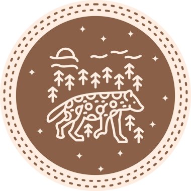 Benekli Sırtlan simgesi vektör çizimi tasarımı