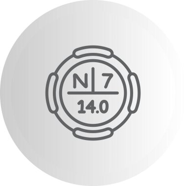 Nitrojen Kimyasal Element Basit Simge, Vektör