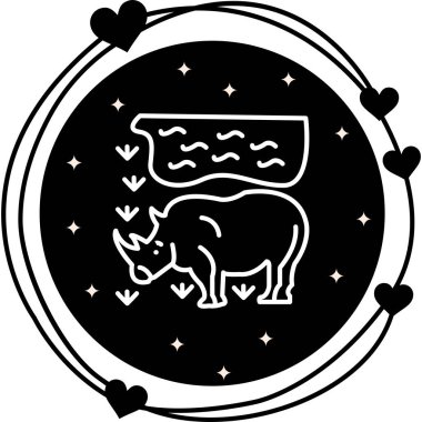 Gergedan simgesi vektör çizimi tasarımı