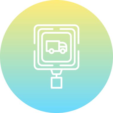 Kamyon Geçiş işareti, basit satır simgesi