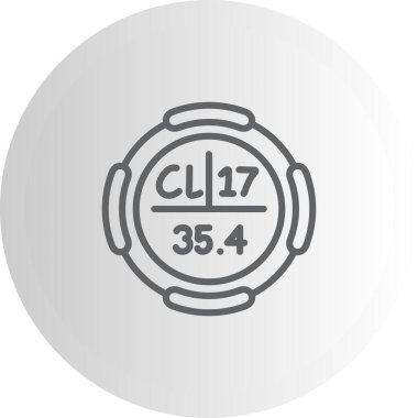 Klor sembolü, periyodik tablonun kimyasal elementi, vektör simgesi