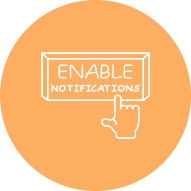 Bildirimleri etkinleştir Web simgesi vektör resimlemesi