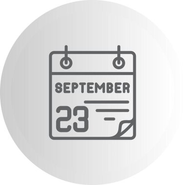 23 Eylül takvim simgesi, vektör illüstrasyonu          