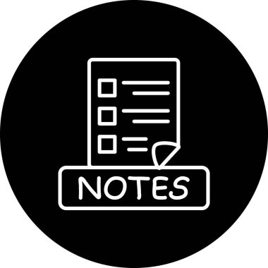 Note icon, vector illustration simple design