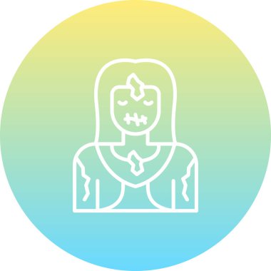 Zombi kadın figürünün çizgi çizimi