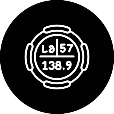 Lantanum sembolü, periyodik tablonun kimyasal elementi, vektör simgesi