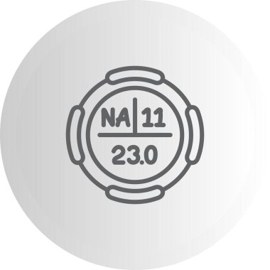 Sodyum sembolü, periyodik tablonun kimyasal elementi, vektör simgesi