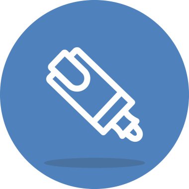 Mavi dairesel arkaplanda beyaz işaret simgesi