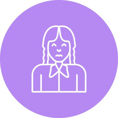 Örgülü, yakalı bir kız.