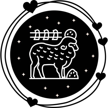 Koyun ikonu vektör illüstrasyon tasarımı