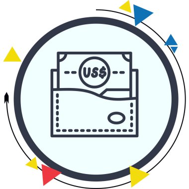 Wallet icon, vector illustration simple design