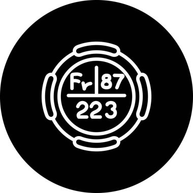 Fransiyum Kimyasal Element Basit Simge, Vektör