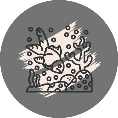 Basit bir çizim, suda yüzen tek bir Japon balığını resmediyor.