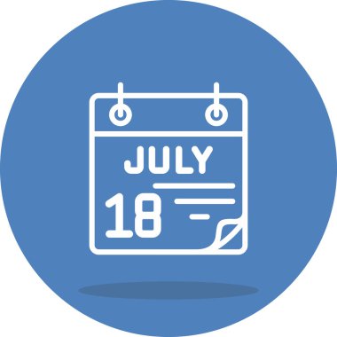 18 Temmuz takvim simgesi tasarımı, vektör illüstrasyonu            