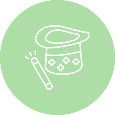 Sihirbaz şapkası ve pırıltılı değneği