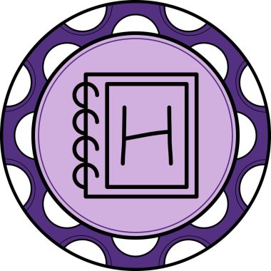 Büyük Harf H Web simgesi vektör illüstrasyonu