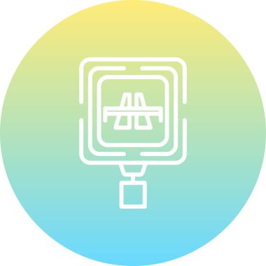 Trafik ışığı sembolünün basit çizgisi