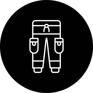 Pantolon ikonu. Dairesel tasarımda pantolonun çizimi.