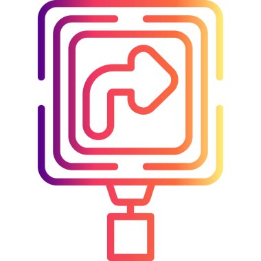 Öndeki Eğri Web simgesi vektör resimlemesi