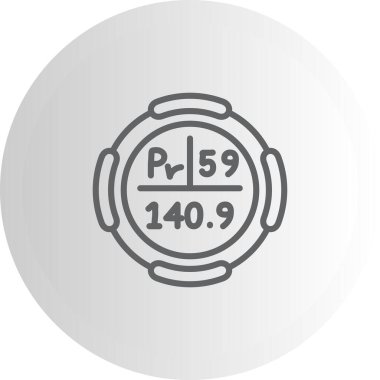 Praseodim Kimyasal Element Basit Simge, Vektör