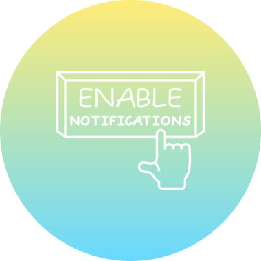 Bildirimleri etkinleştir Web simgesi vektör resimlemesi