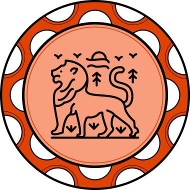 aslan simgesi vektör çizimi tasarımı