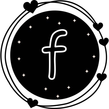 Küçük harf F web simgesi vektör illüstrasyonunun temsili