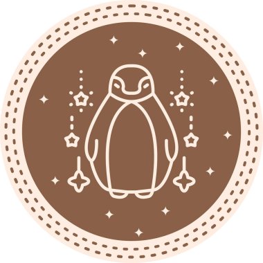 Penguen simgesi vektör çizimi tasarımı